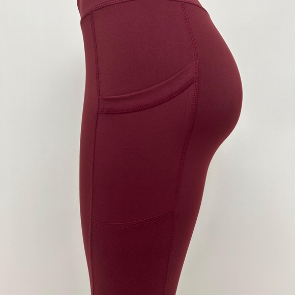 Women's Burgundy Leggings - Size : L - Picture 2 of 4